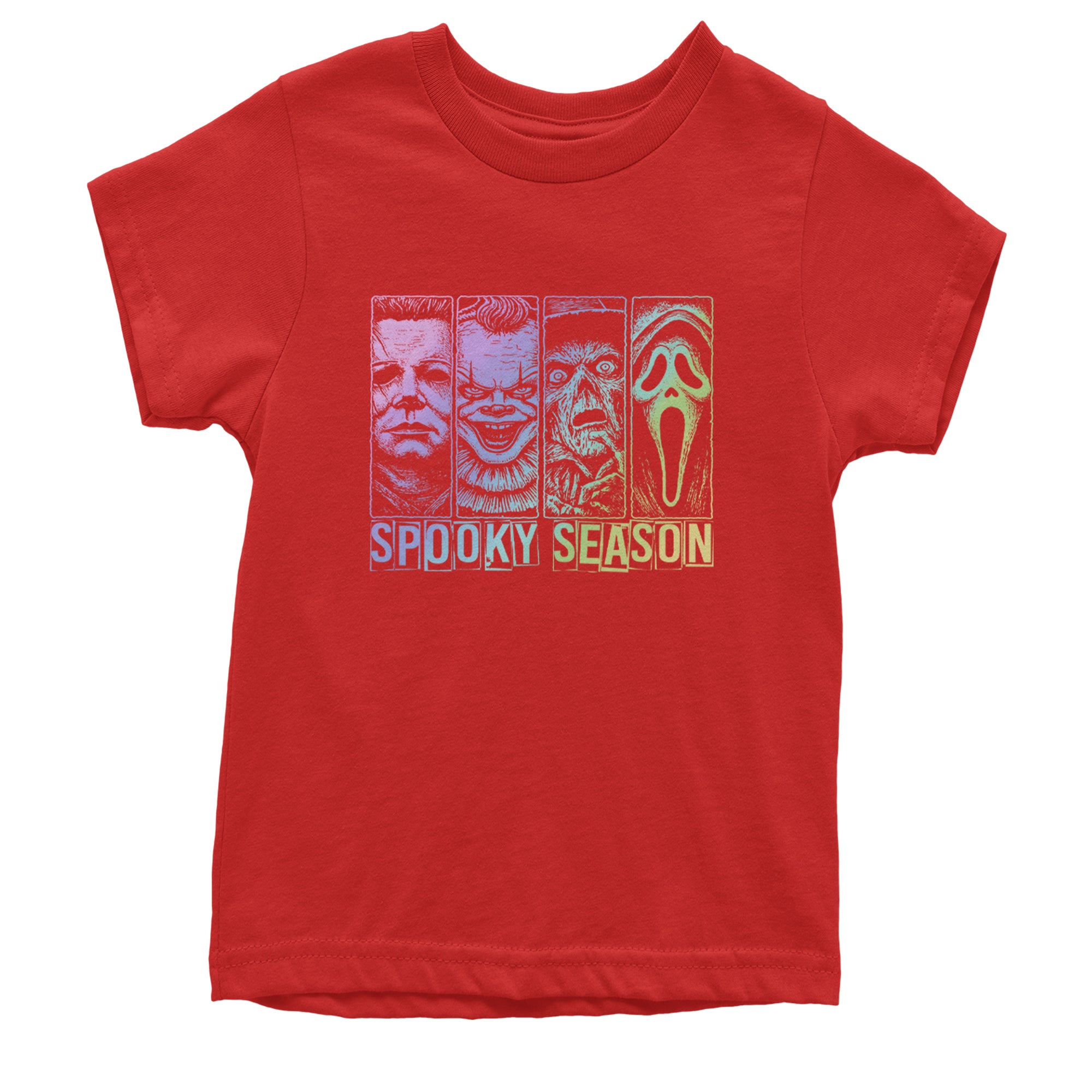 Spooky Season Horror Icons Halloween Youth T-shirt Red
