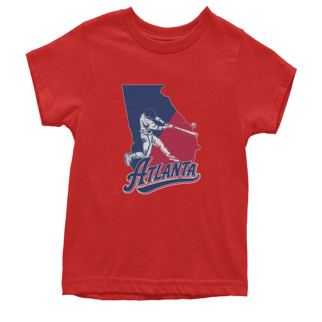 Atlanta Georgia Batter Up Youth T-shirt Red