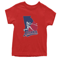 Atlanta Georgia Batter Up Youth T-shirt Red