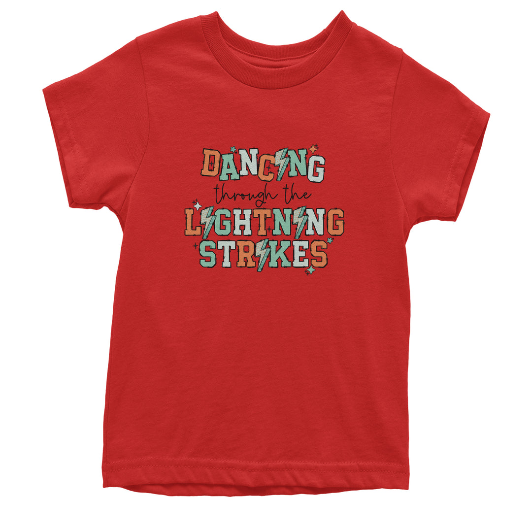Dancing Through The Lightning Strikes Youth T-shirt Red
