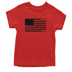 Redacted American Flag Youth T-shirt Red