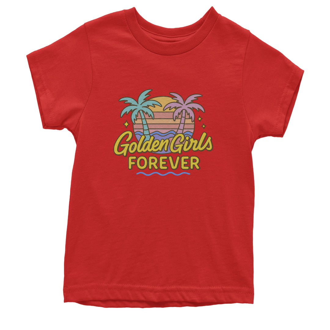Golden Girls Forever Retro Sunset Youth T-shirt Red