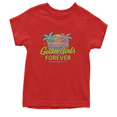 Golden Girls Forever Retro Sunset Youth T-shirt Red