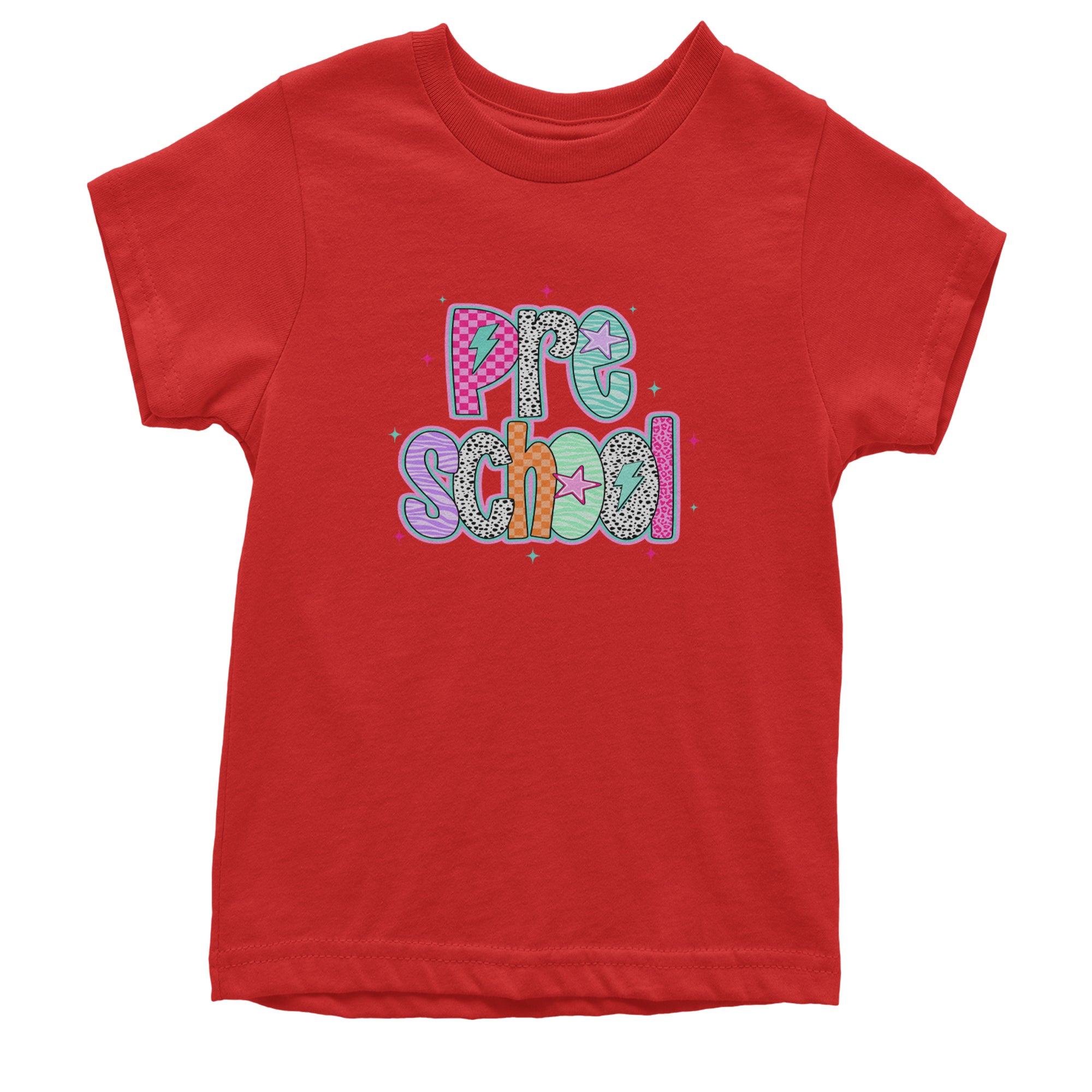 Preschool Power Colorful Back to School Youth T-shirt Red