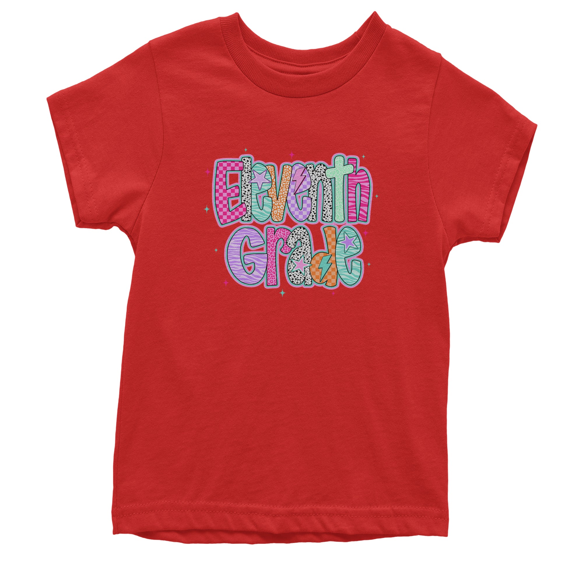 Eleventh Grade Extra Colorful Back to School Youth T-shirt Red
