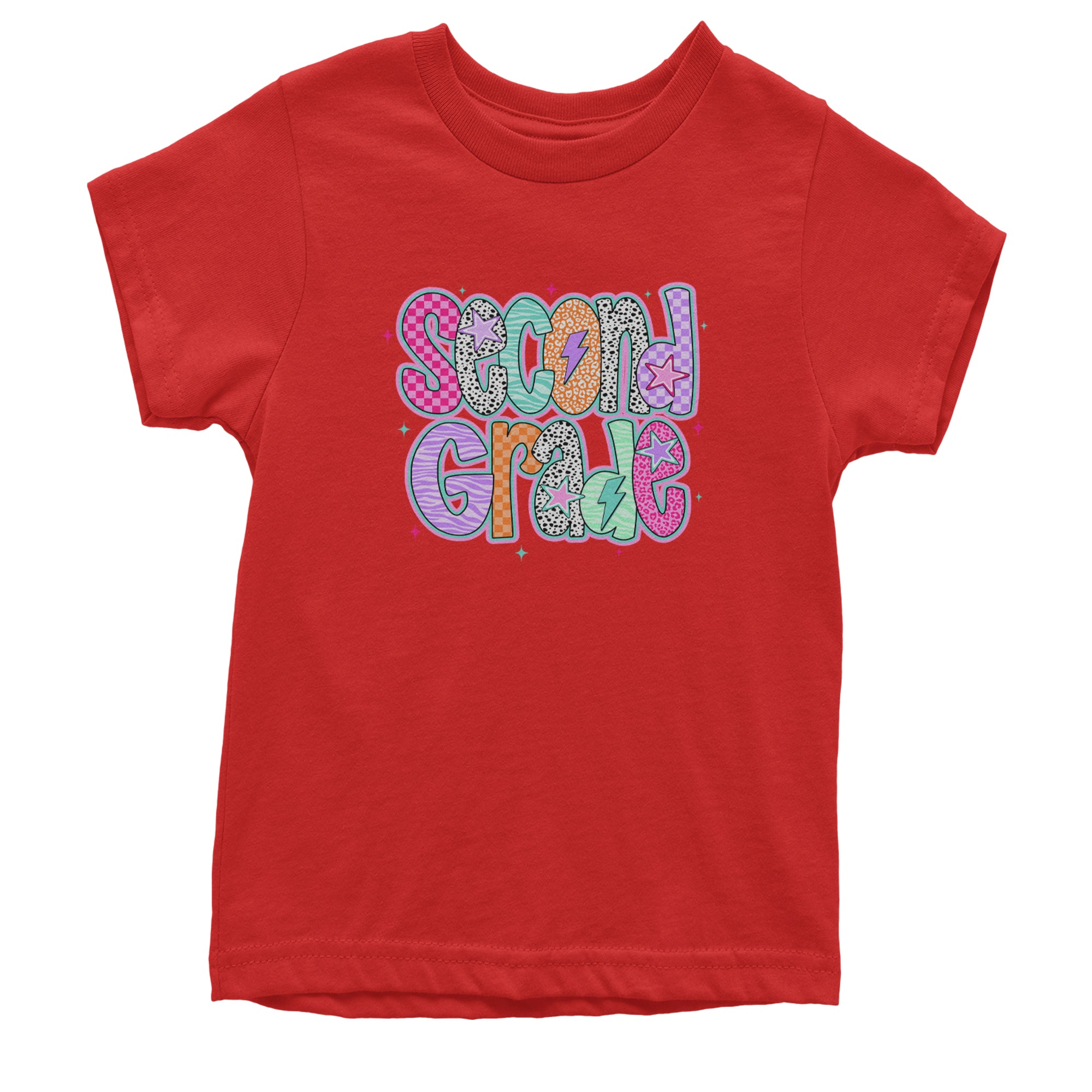 Second Grade Star Colorful Back to School Youth T-shirt Red
