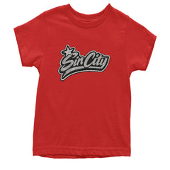 Sin City Vegas Retro Vintage Youth T-shirt Red