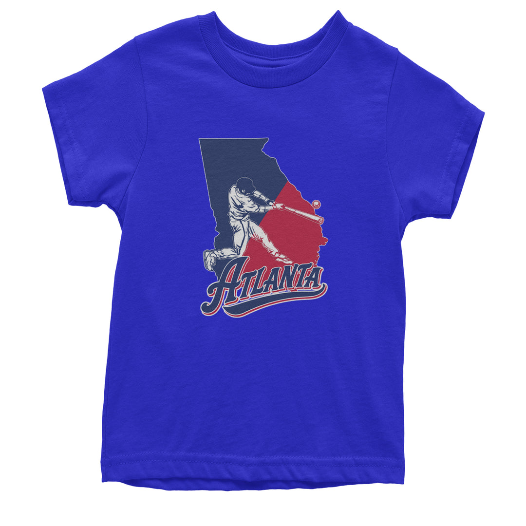Atlanta Georgia Batter Up Youth T-shirt Royal Blue