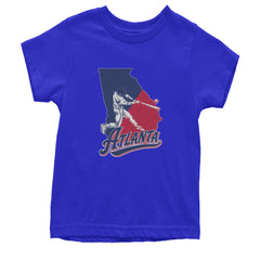 Atlanta Georgia Batter Up Youth T-shirt Royal Blue
