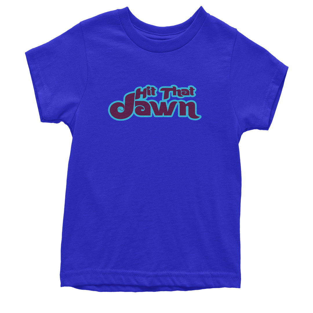 Hit That Jawn Philly Baseball graphic on Kids' Heavyweight Cotton T-Shirt in Royal Blue