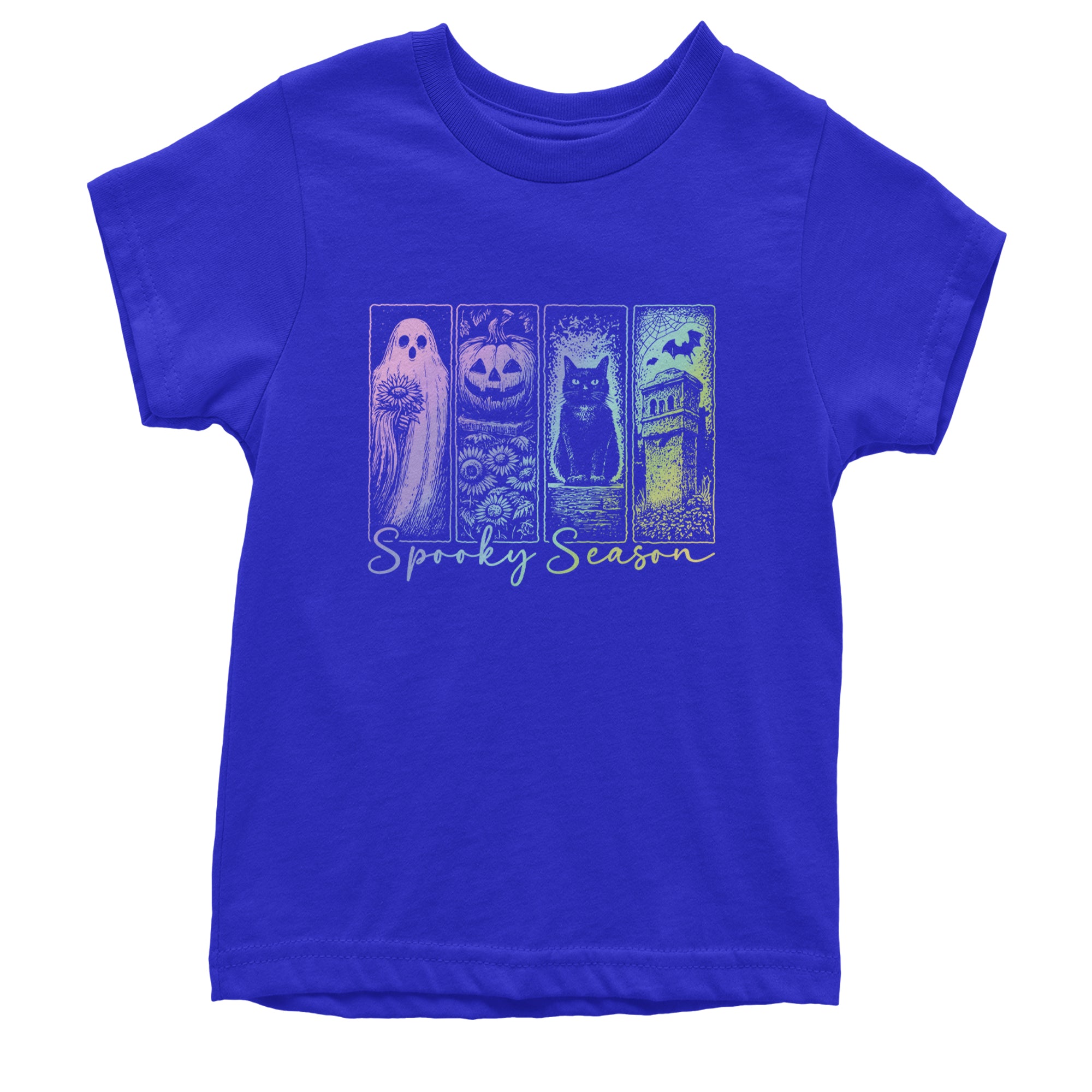 Spooky Season Cute Pastel Halloween Design Youth T-shirt Royal Blue