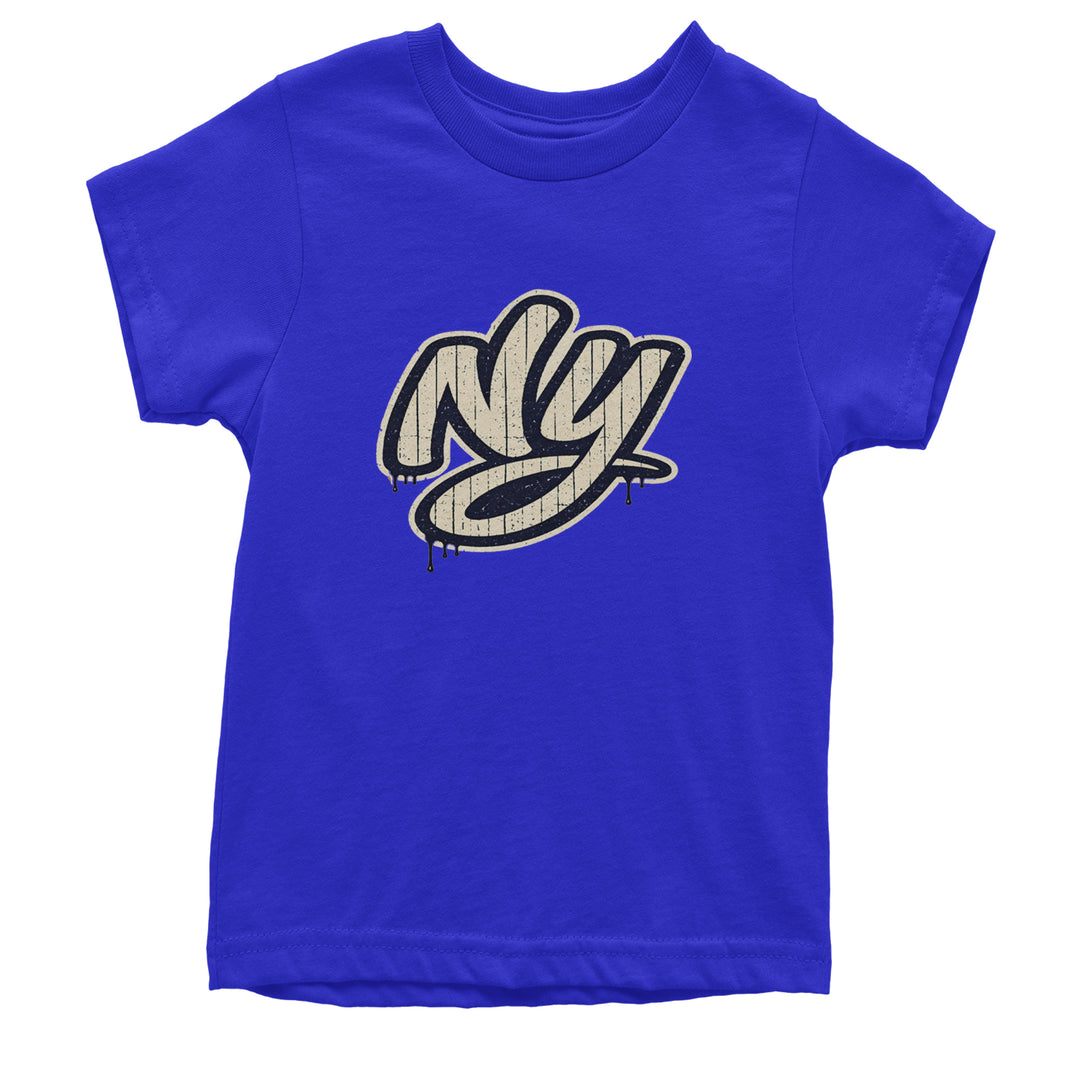 NYC New York City Grunge Street Youth T-shirt Royal Blue