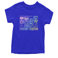 Spooky Season Horror Icons Halloween Youth T-shirt Royal Blue