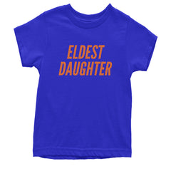 Eldest Daughter graphic on Kids' Heavyweight Cotton T-Shirt in Royal Blue
