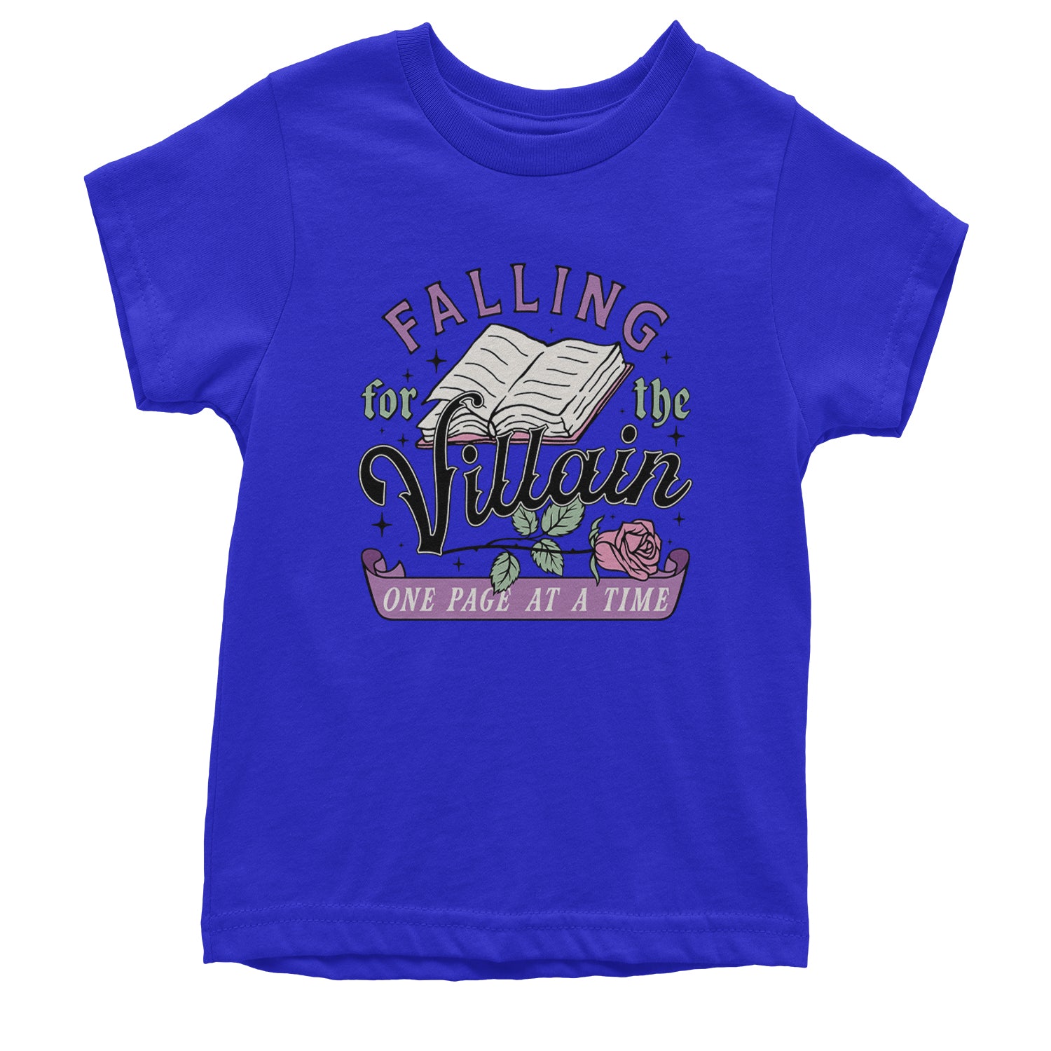 Falling For The Villain One Page At A Time Youth T-shirt Royal Blue