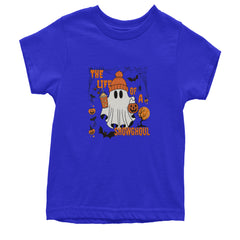 Life of a Showghoul Halloween Showgirl Vibes Youth T-shirt Royal Blue