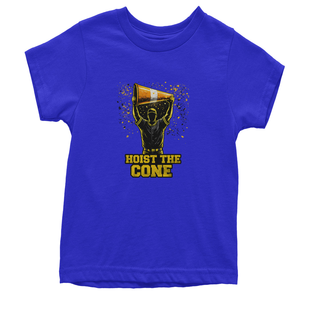 Hoist The Cone Pittsburgh Pride Youth T-shirt Royal Blue