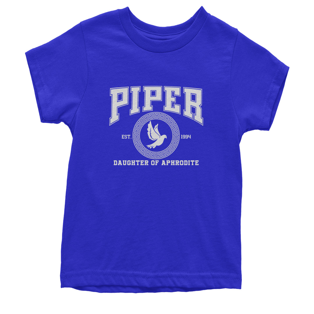 Piper Daughter of Aphrodite Rebel Heart Youth T-shirt Royal Blue