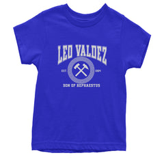 Leo Valdez Son of Hephaestus Forge Master Youth T-shirt Royal Blue