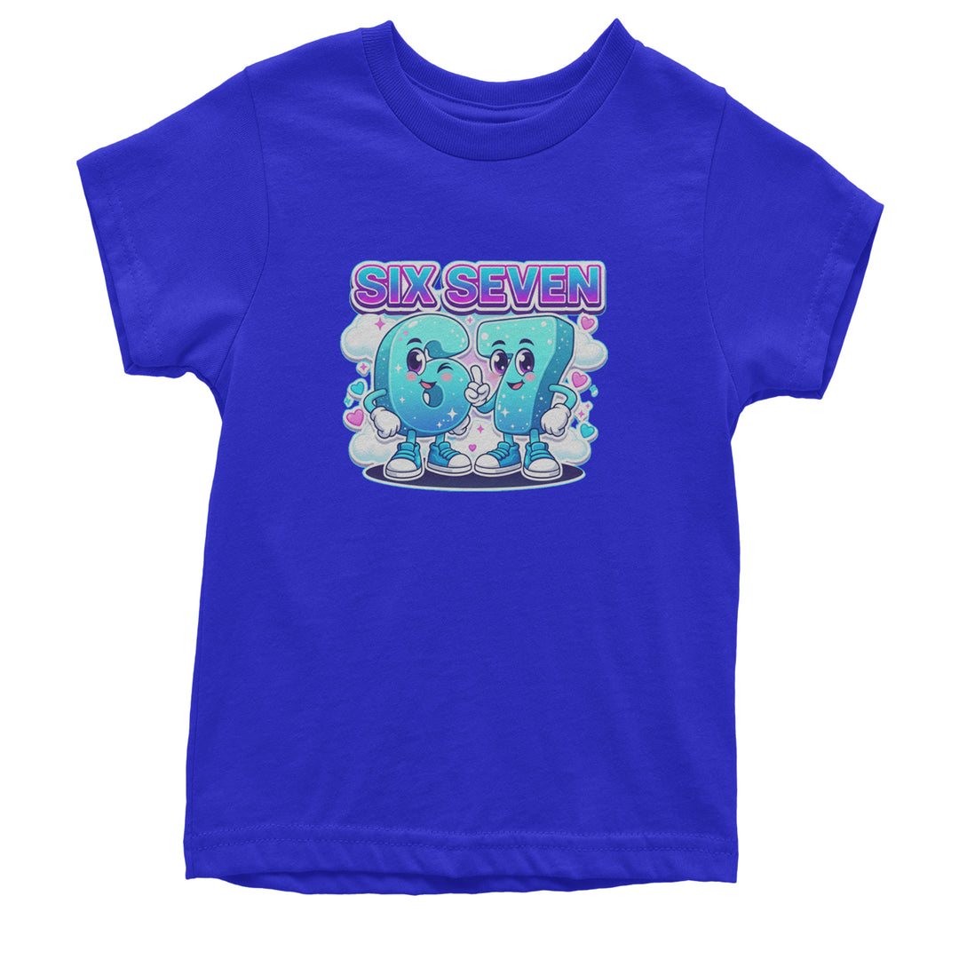 67 Six Seven Meme Kawaii Cloud Youth T-shirt Royal Blue
