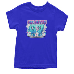 67 Six Seven Meme Kawaii Cloud Youth T-shirt Royal Blue