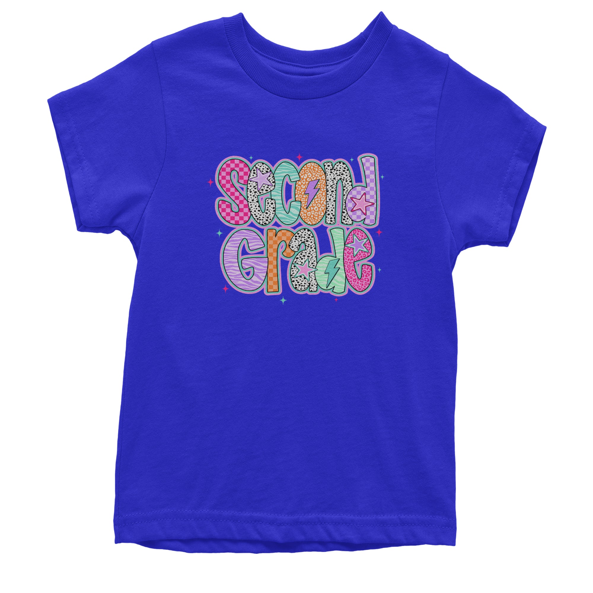 Second Grade Star Colorful Back to School Youth T-shirt Royal Blue