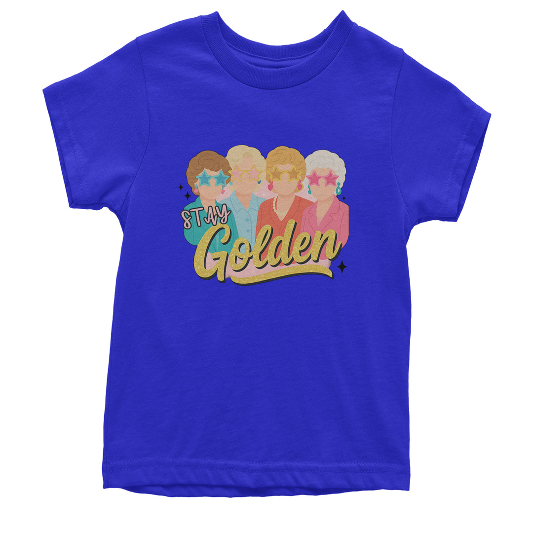 Stay Golden Girls Retro Youth T-shirt Royal Blue
