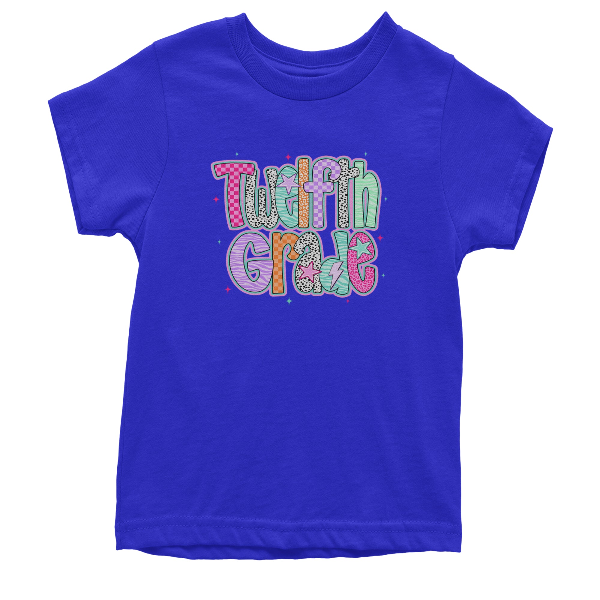 Senior Year Colorful Back to School Youth T-shirt Royal Blue