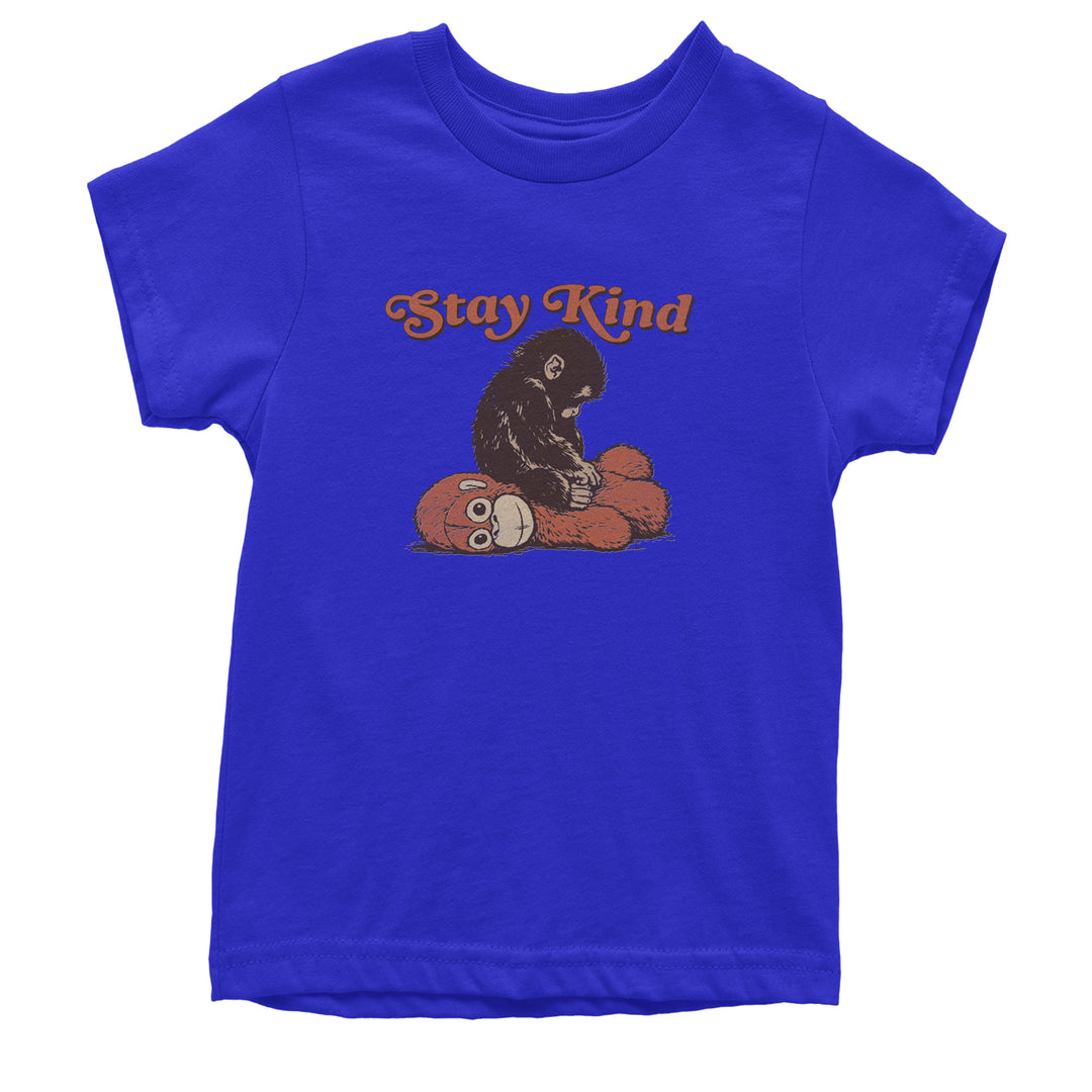 Punch Stay Kind Macaque Youth T-shirt Royal Blue