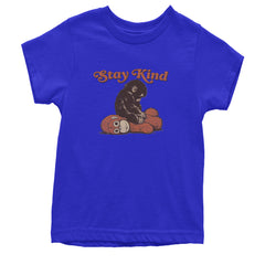 Punch Stay Kind Macaque Youth T-shirt Royal Blue