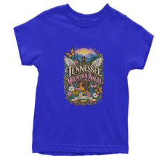 Tennessee Mountain Angel Wings Dolly Youth T-shirt Royal Blue