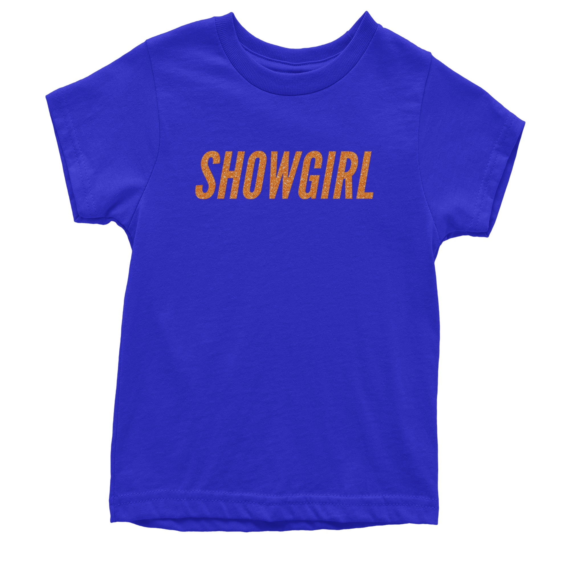 Showgirl Orange Glitter Youth T-shirt Royal Blue