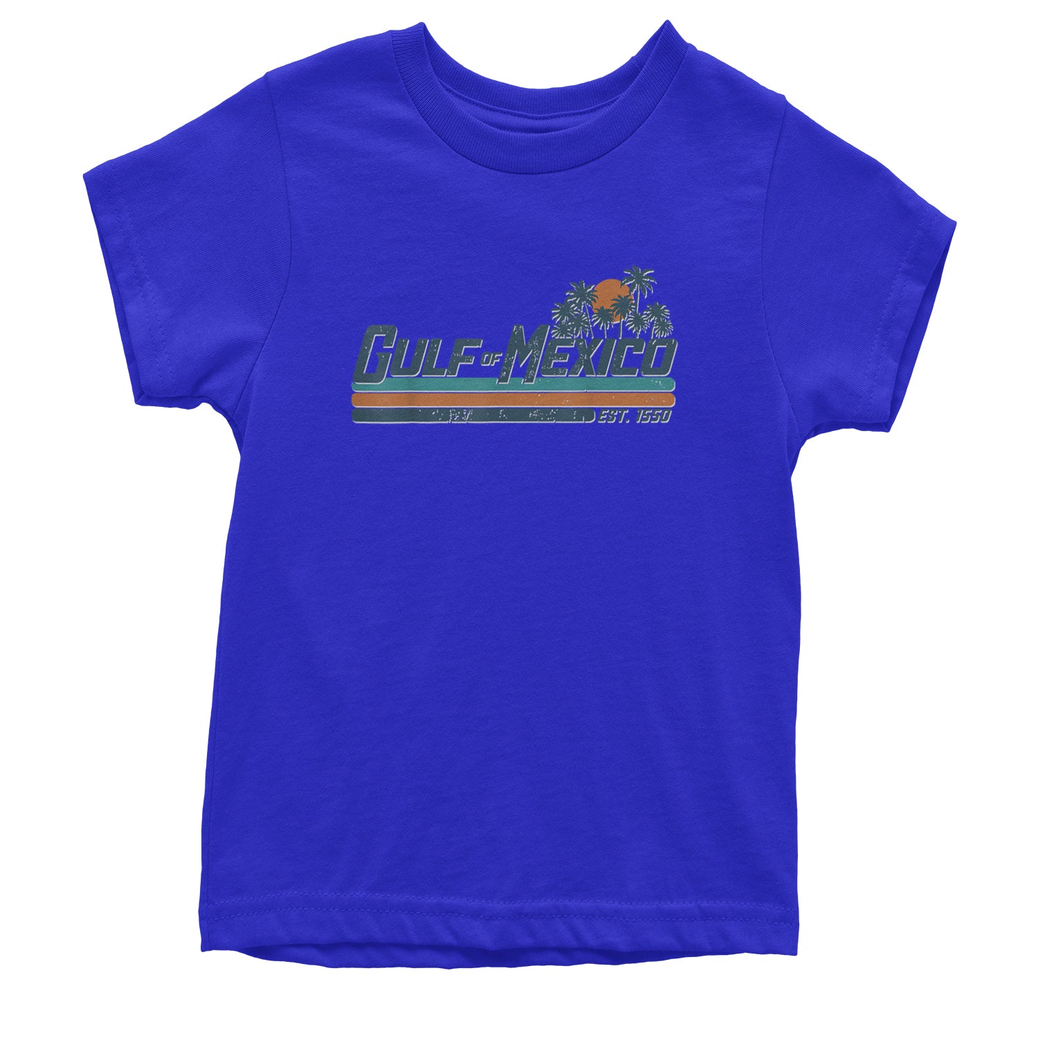 Gulf Of Mexico Established Year 1550 Youth T-shirt Royal Blue