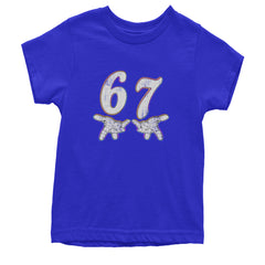 67 Hands Meme Viral Drill Youth T-shirt Royal Blue