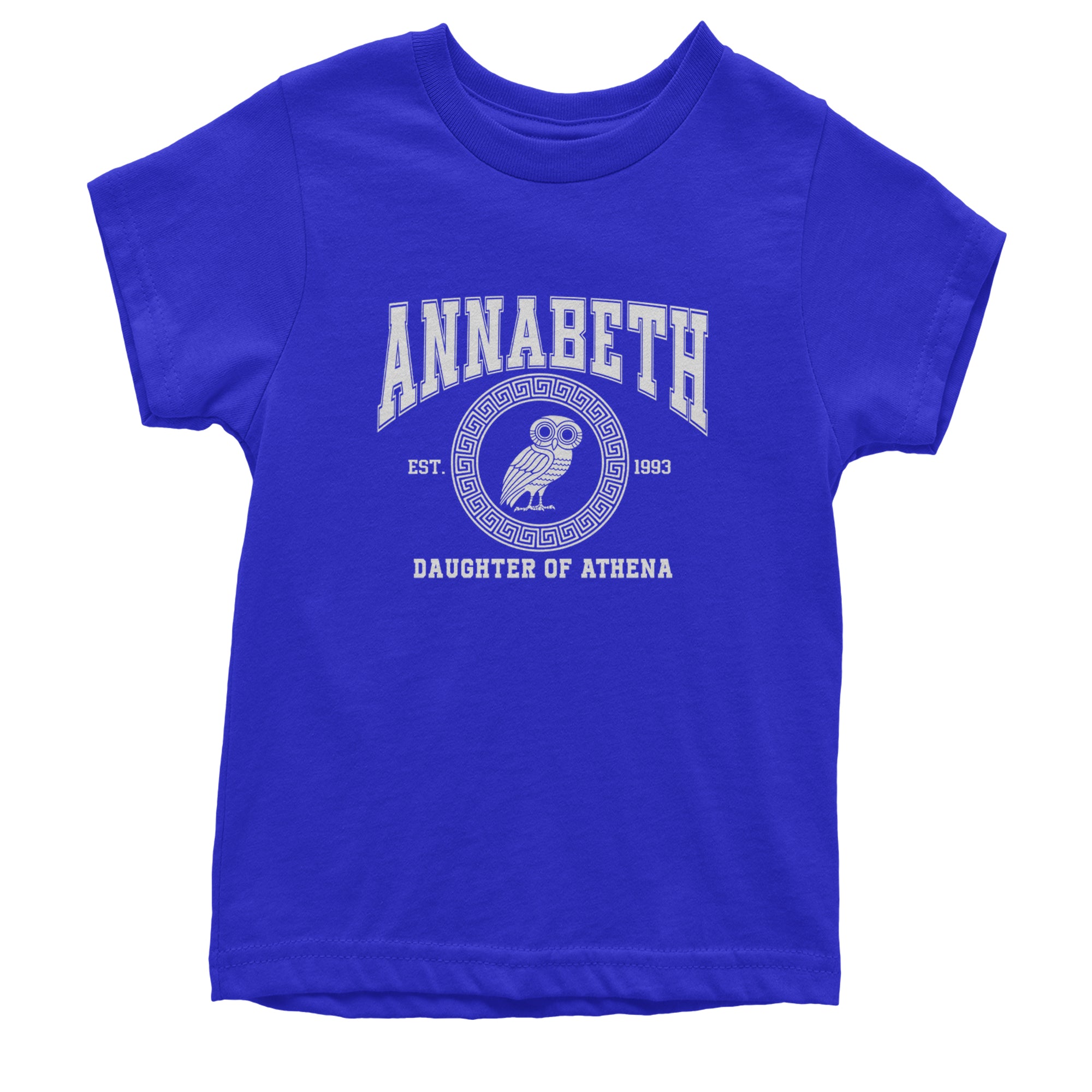 Annabeth Daughter of Athena Owl Wisdom Youth T-shirt Royal Blue