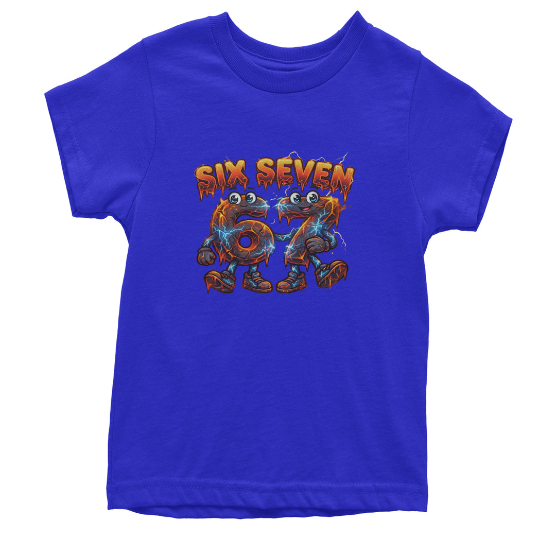 67 Lava Lightning Six Seven Meme Youth T-shirt Royal Blue