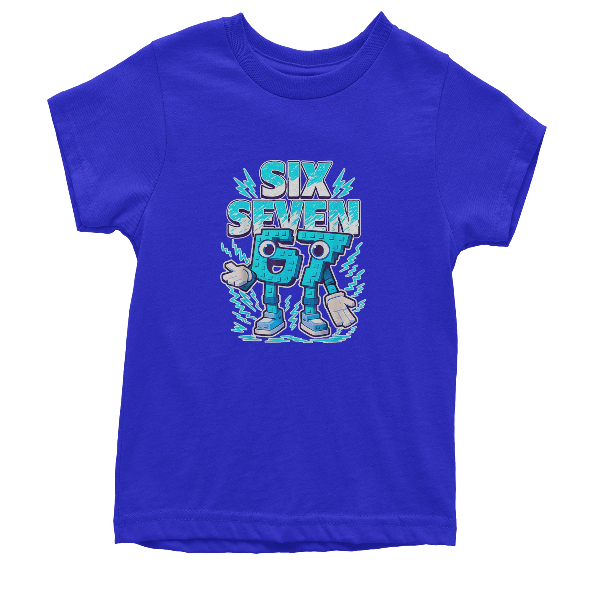 67 Brainrot Meme Slang Youth T-shirt Royal Blue