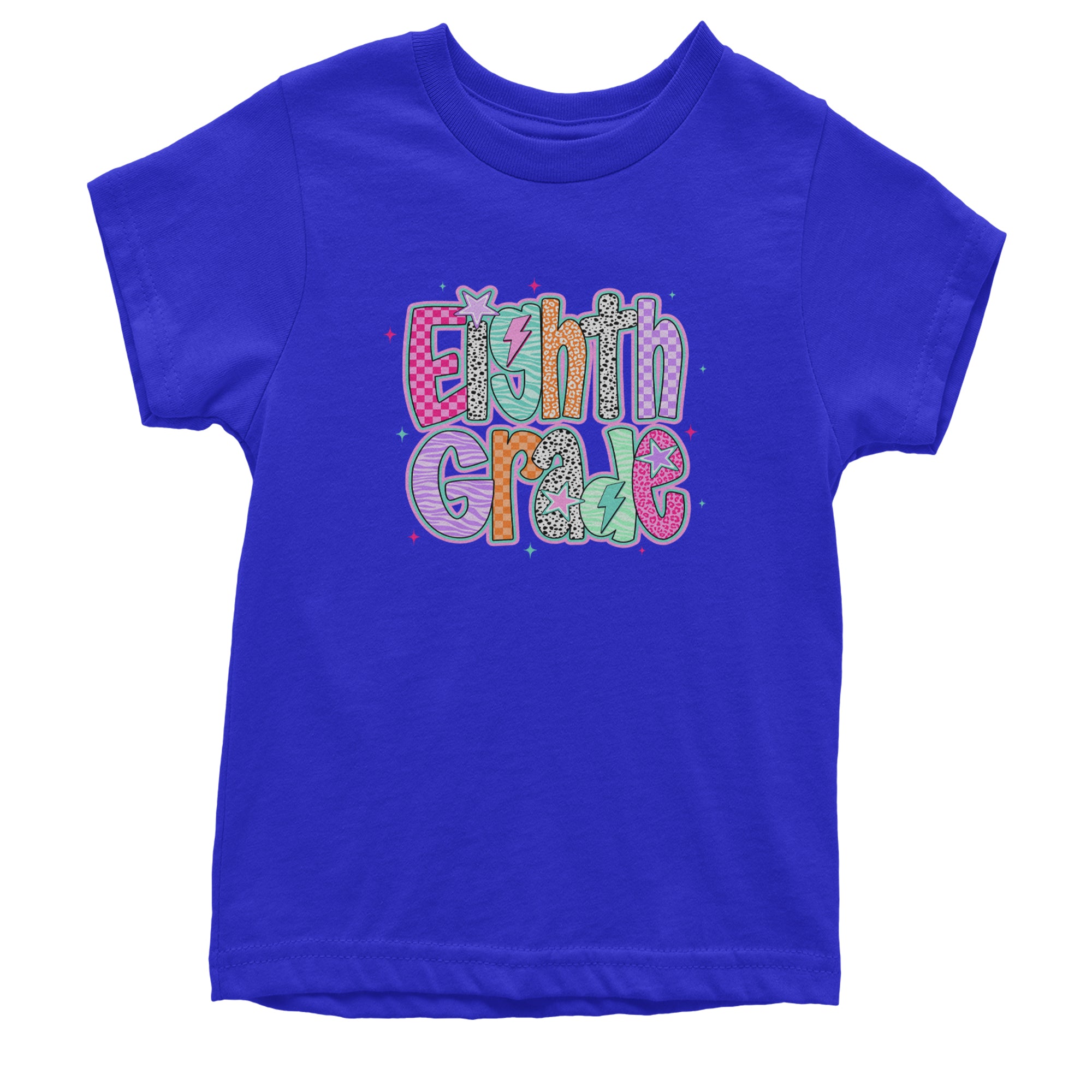 Eighth Grade Energy Colorful Back to School Youth T-shirt Royal Blue
