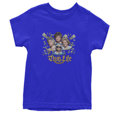 Golden Chain Thug Life Girls Youth T-shirt Royal Blue