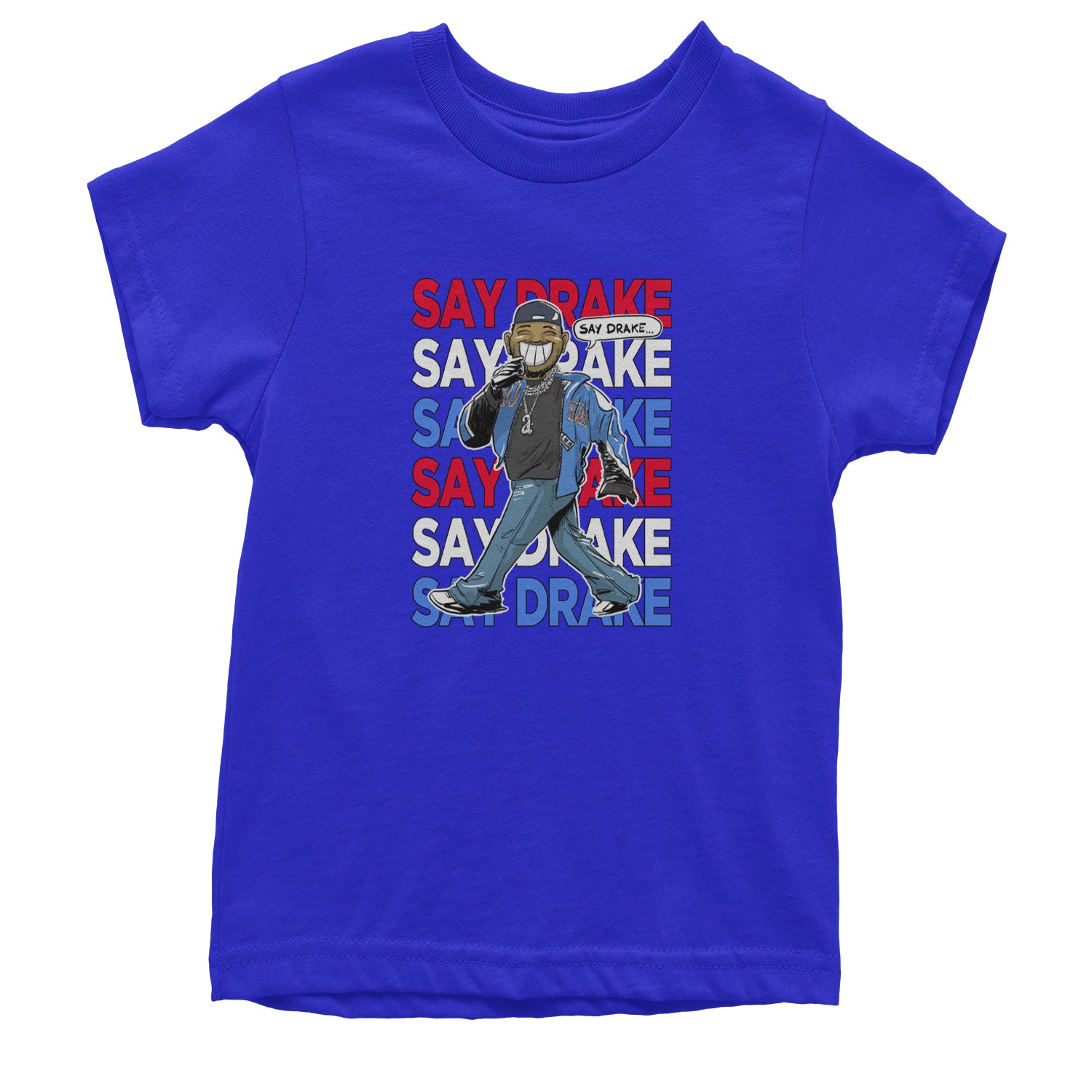 Say Drake Smiling Meme Mustard Youth T-shirt Royal Blue