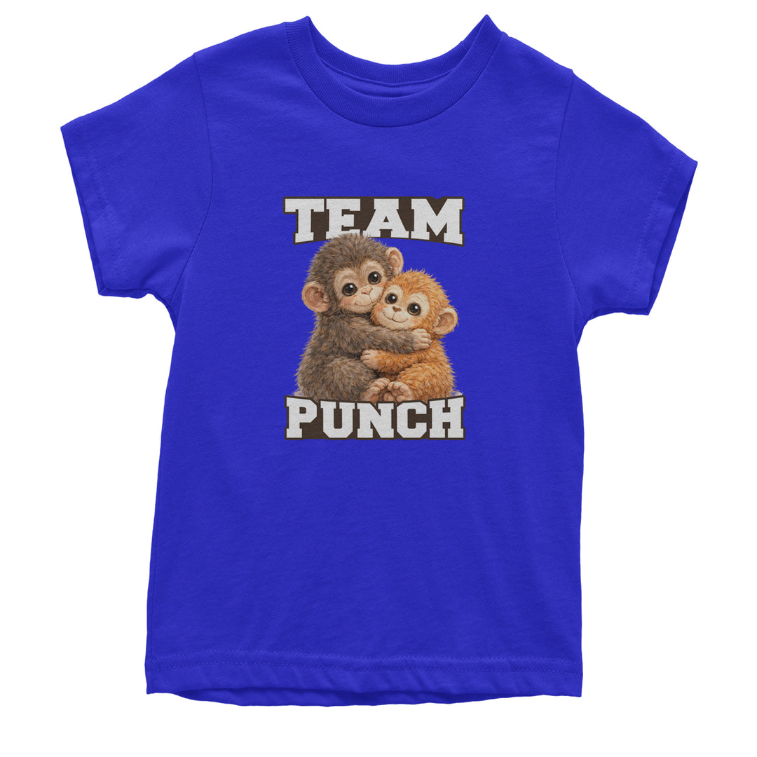 Team Punch Panchi-kun Monkey Youth T-shirt Royal Blue
