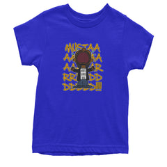 MUSTARD! Not Like Us Tv Off graphic on Kids' Heavyweight Cotton T-Shirt in Royal Blue