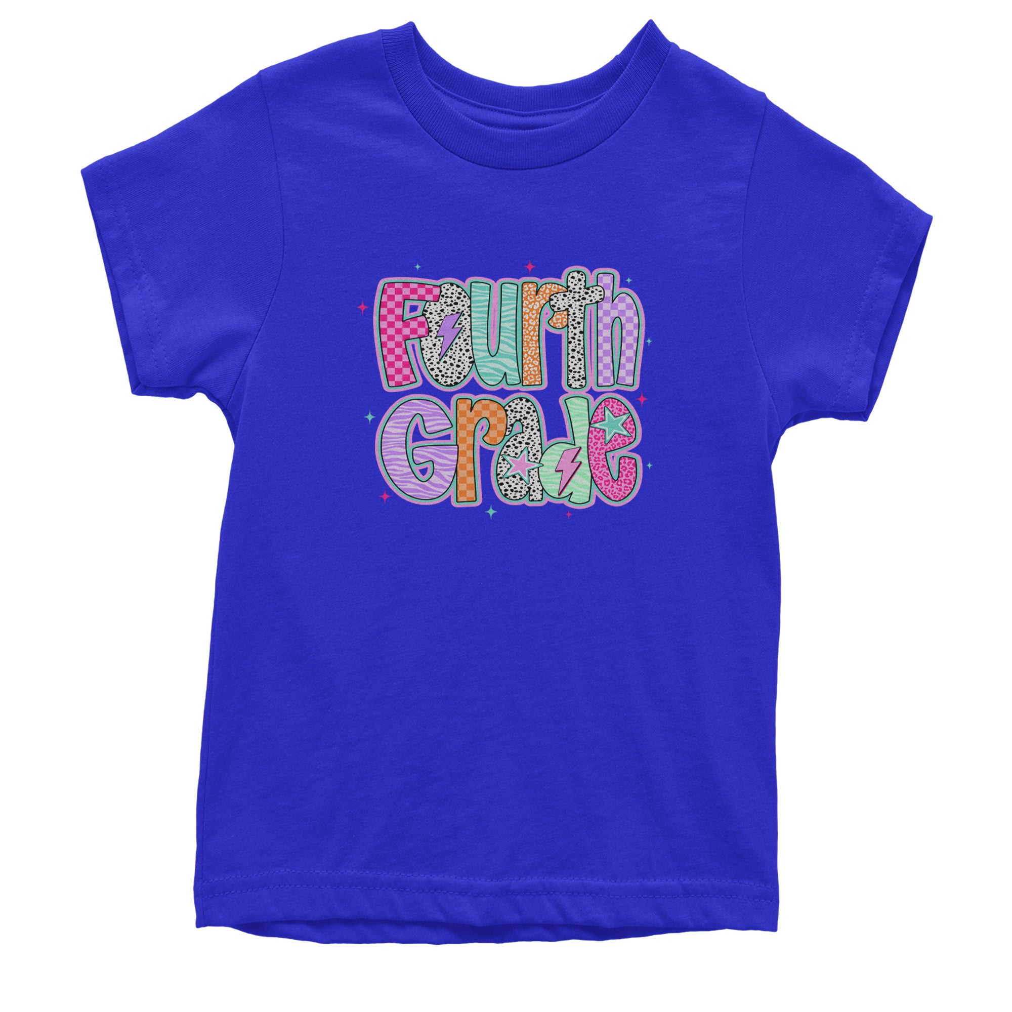 Fourth Grade Fierce Colorful Back to School Youth T-shirt Royal Blue