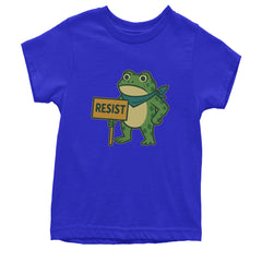 Sign Resist Meme Frog Protest Youth T-shirt Royal Blue