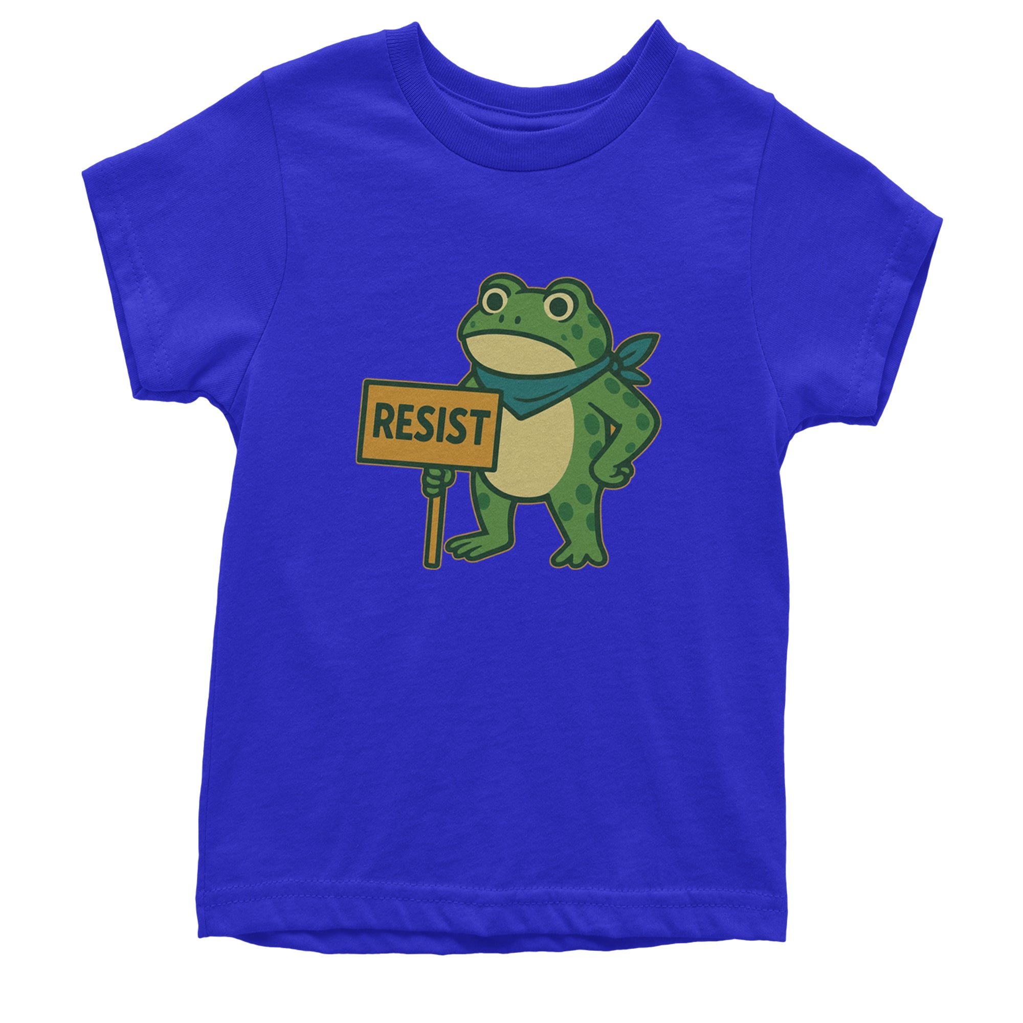 Sign Resist Meme Frog Protest Youth T-shirt Royal Blue