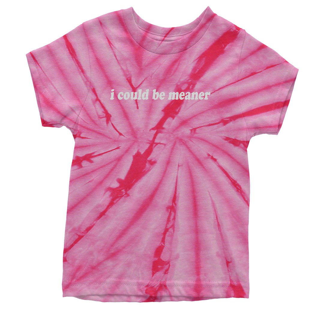 I could be meaner Youth T-shirt Tie-Dye Spider Pink