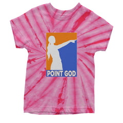 Point God Cunningham Basketball Pointing Meme  Youth T-shirt Tie-Dye Spider Pink