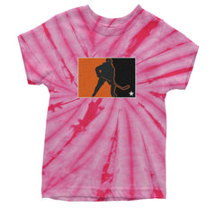 Hockey Enforcer Retro Vintage Youth T-shirt Tie-Dye Spider Pink