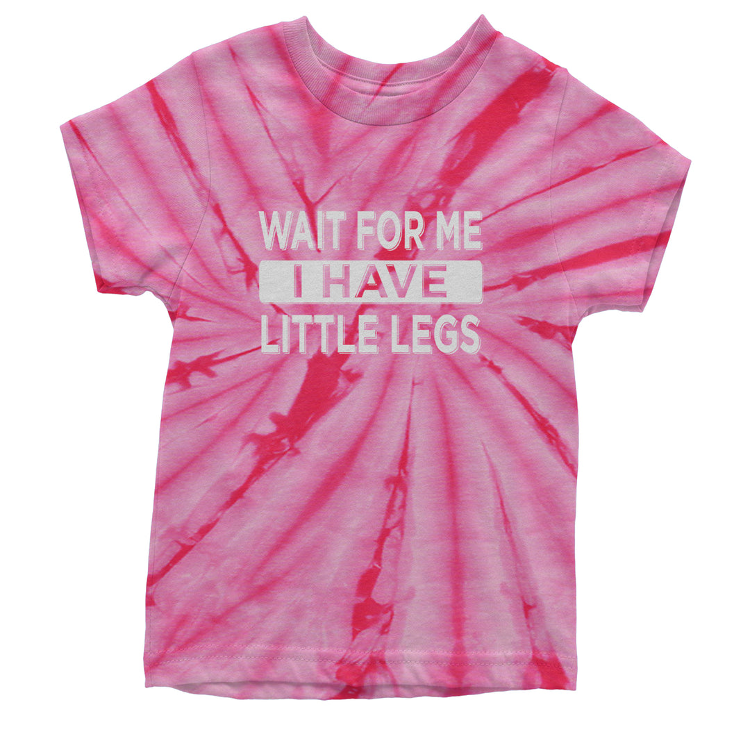 Wait For Me I Have Little Legs Funny Youth T-shirt Tie-Dye Spider Pink