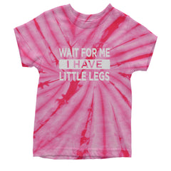 Wait For Me I Have Little Legs Funny Youth T-shirt Tie-Dye Spider Pink